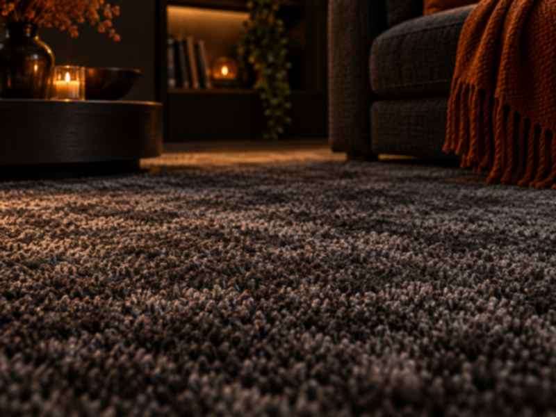 Close-up of soft carpet fibres